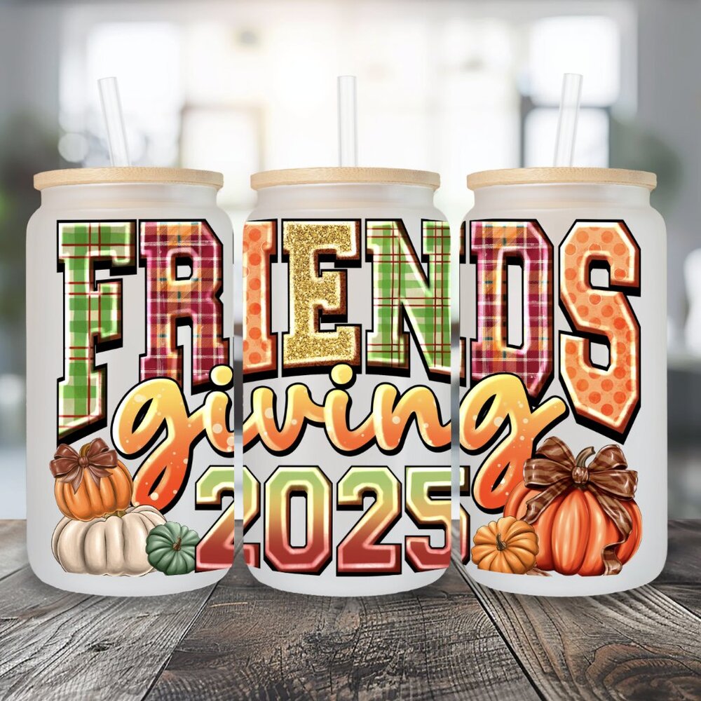 Friendsgiving 2025 Glass Cup